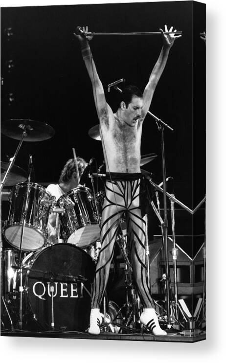 Freddie Mercury Canvas Print featuring the photograph Freddie Mercury by Express Newspapers