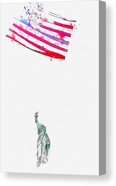 Freedom Canvas Print featuring the painting freedom colors - watercolor by Adam Asar by Celestial Images