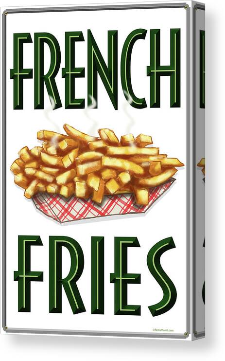 French Fries Vertical Canvas Print featuring the digital art French Fries Vertical by Retroplanet