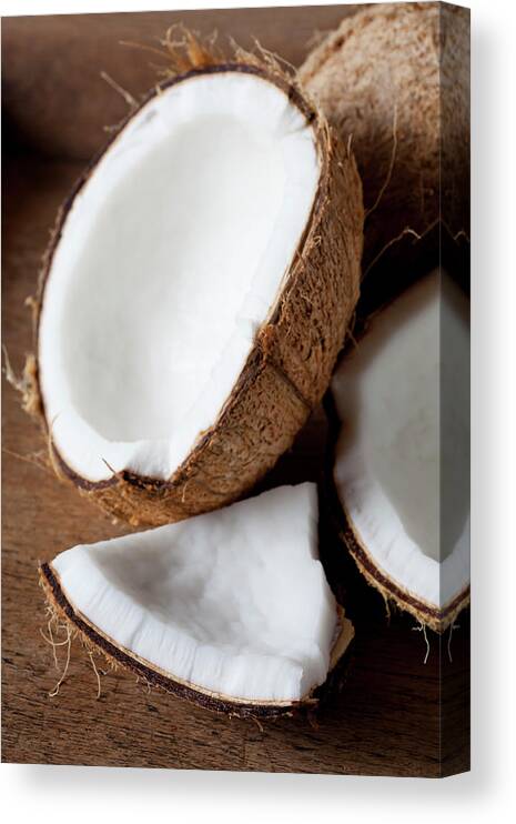 Nut Canvas Print featuring the photograph Fresh Coconut by Enviromantic
