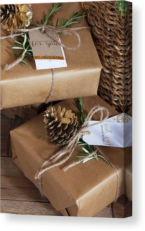 Gifts Wrapped In Brown Paper, Parcel String And Hand-made Gift Tags Canvas  Print / Canvas Art by Great Stock! - Fine Art America