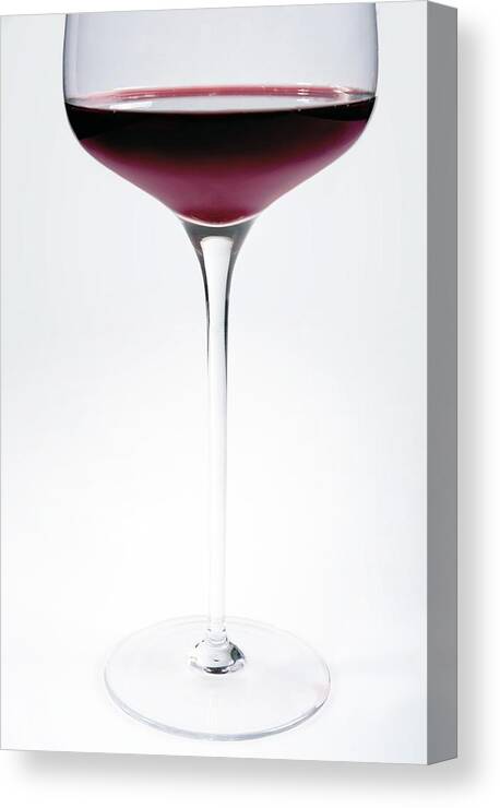 White Background Canvas Print featuring the photograph Glass Of Red Wine by Danielzgombic