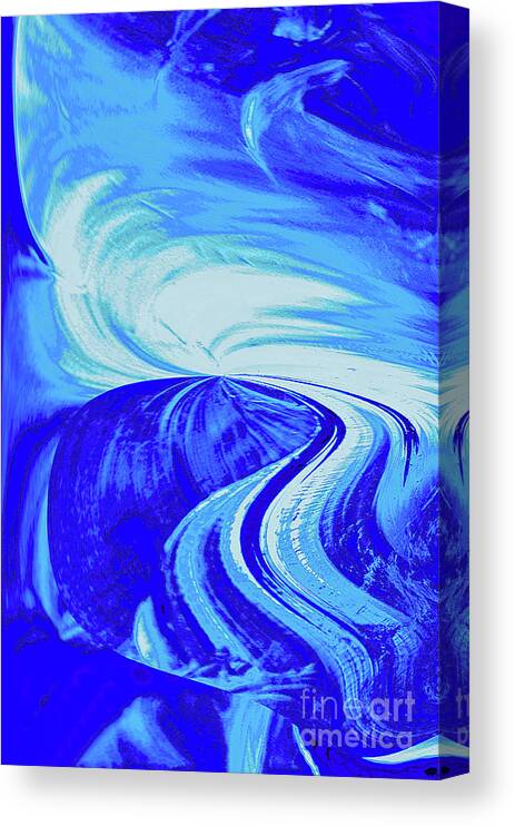Abstract Photography Canvas Print featuring the photograph Glassworks in Blue by Regina Geoghan