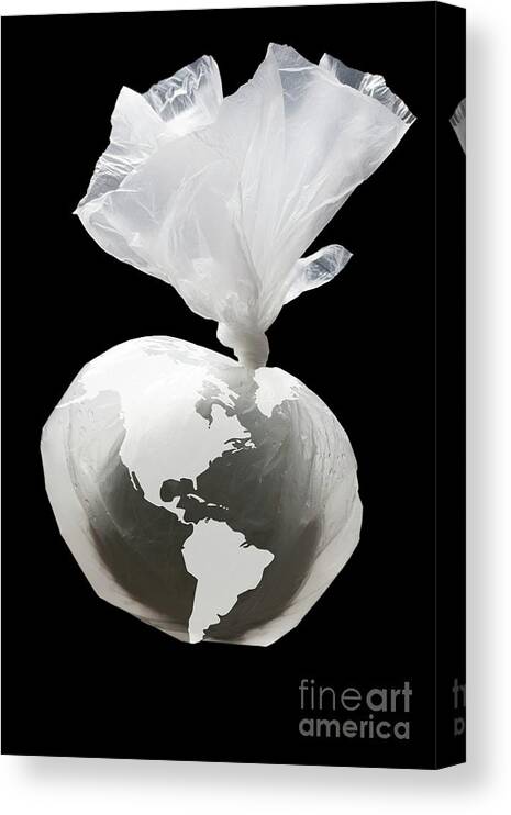 Indoors Canvas Print featuring the photograph Global Plastic Waste Pollution by Cristina Pedrazzini/science Photo Library