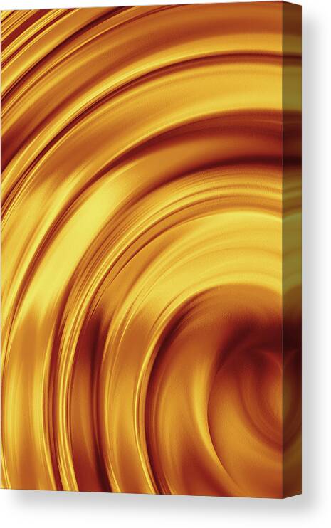 Brass Canvas Print featuring the photograph Golden Brass Swirl by Emrah Turudu