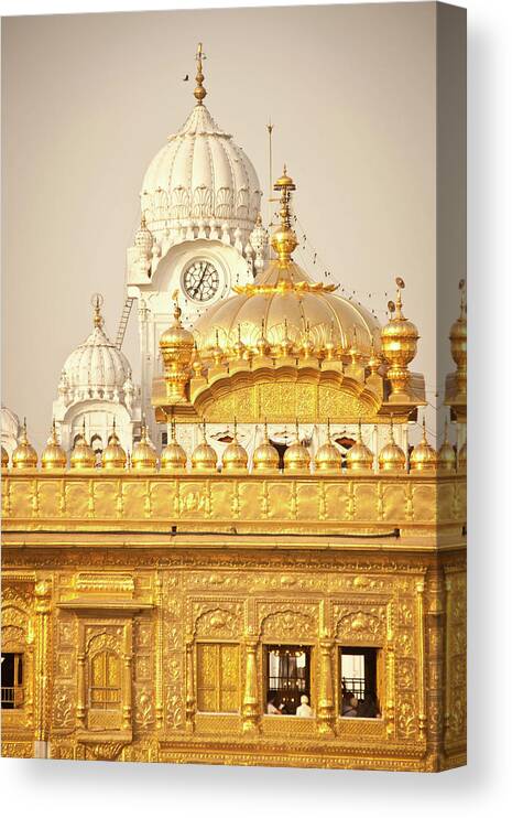 Built Structure Canvas Print featuring the photograph Golden Temple, Amritsar, Punjab, India by Www.victoriawlaka.com
