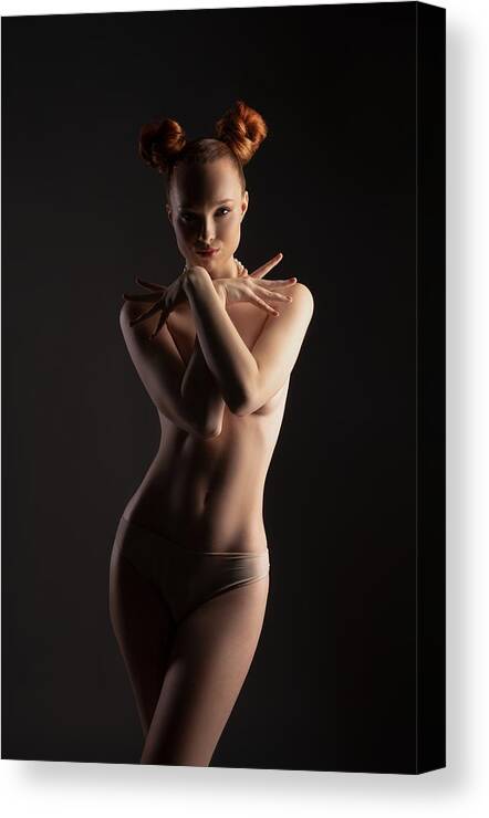 Woman Canvas Print featuring the photograph Gorgeous Redhead Naked Lady by Andrey Guryanov