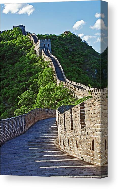 Tranquility Canvas Print featuring the photograph Great Wall Of China At Mutianyu, China by John W Banagan