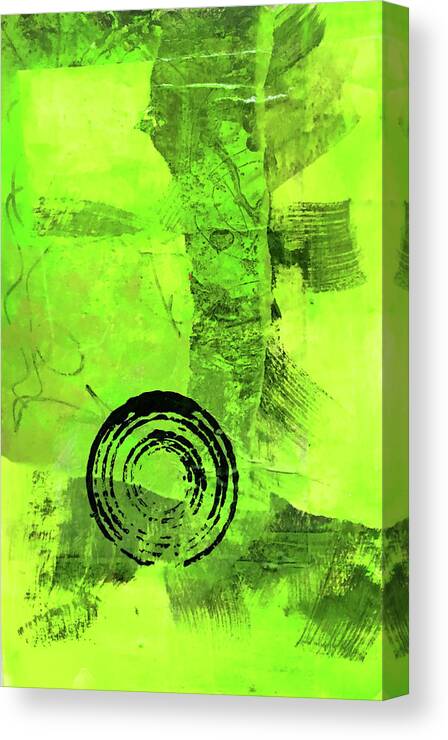 Large Green Abstract Canvas Print featuring the painting Green Balance No. 2 by Nancy Merkle