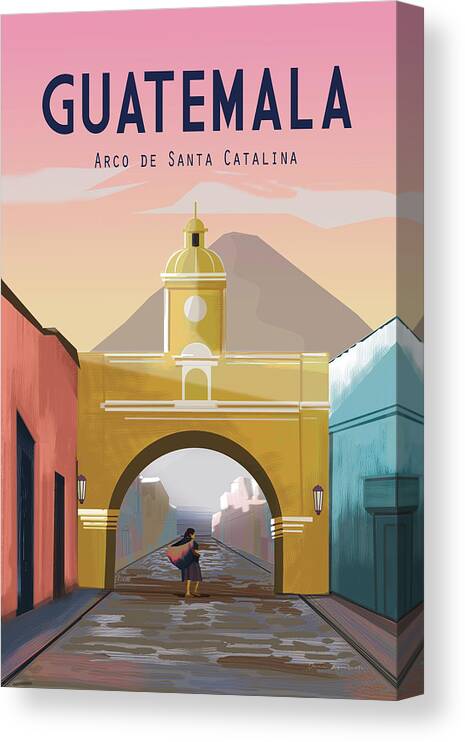 Adventure Canvas Print featuring the drawing Guatemala by Omar Escalante