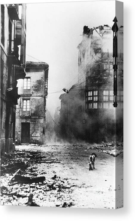 1930-1939 Canvas Print featuring the photograph Guernica Basque Holy City Laid Waste by Bettmann