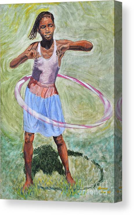  Canvas Print featuring the painting Hula Hoop by Nicole Minnis