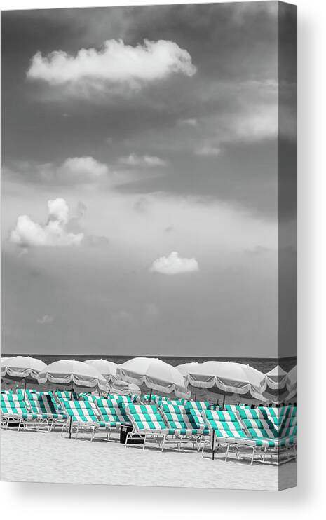 Florida Canvas Print featuring the photograph Idyllic beach scene - turquoise color pop by Melanie Viola