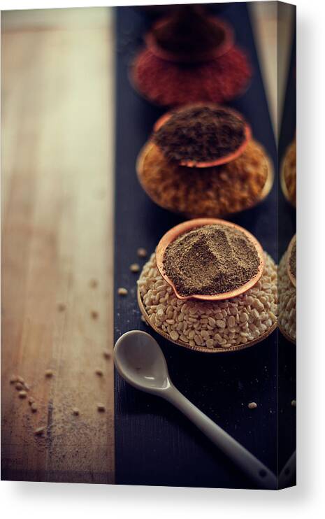 Spoon Canvas Print featuring the photograph Indian Spice by Shovonakar