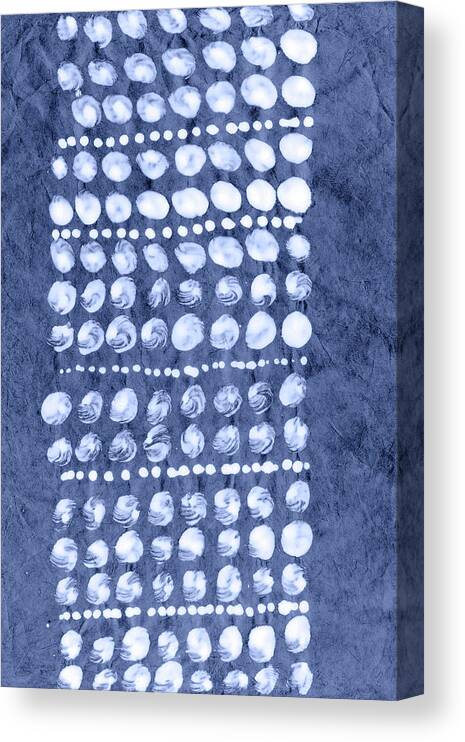 Asian Canvas Print featuring the painting Indigo Primitive Patterns Viii by Rene W. Stramel