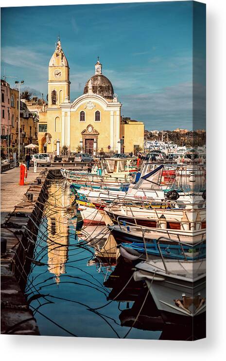 Procida Mediterranean Naples Italy  SINGLE CANVAS WALL ART Picture Print 