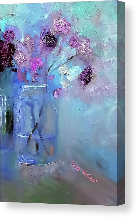 January Canvas Print featuring the digital art January Carnations Painting by Lisa Kaiser