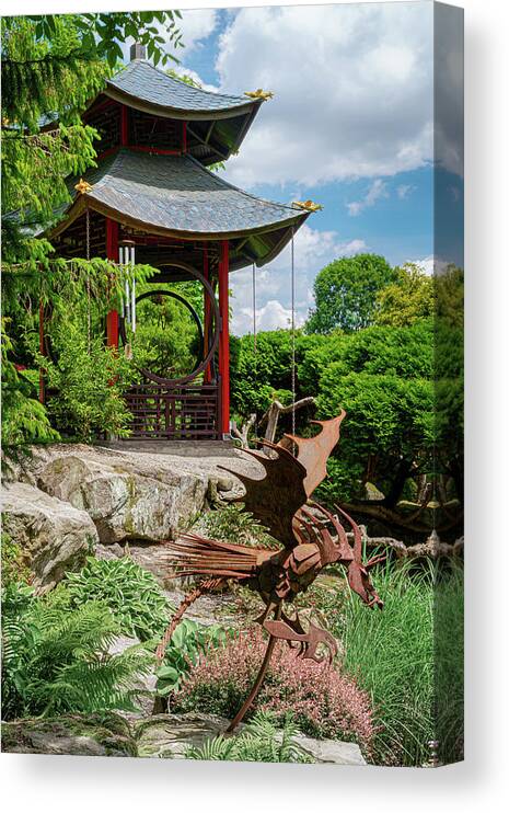 Japan Canvas Print featuring the photograph Japanese Garden Gazebo by Tom Mc Nemar