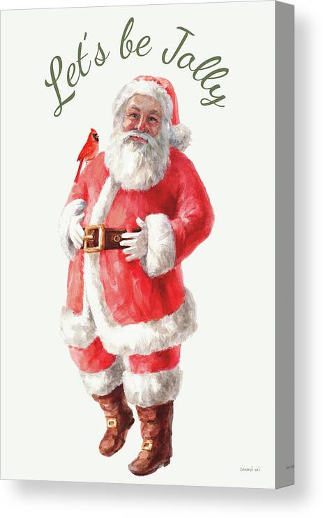 Birds Canvas Print featuring the painting Jolly Santa by Danhui Nai