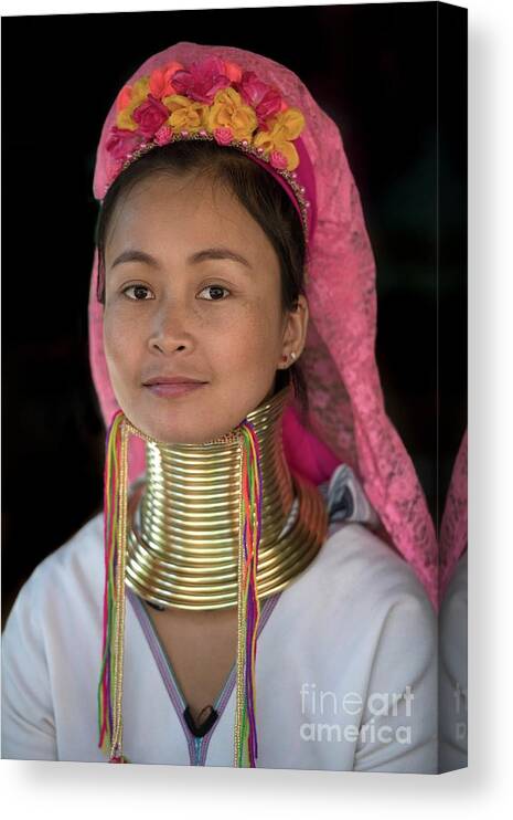 Asian Canvas Print featuring the photograph Kayan Woman by Tony Camacho/science Photo Library