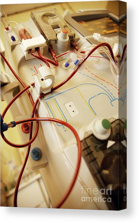 Dialysis Canvas Print featuring the photograph Kidney Dialysis Machine by Michael Donne/science Photo Library