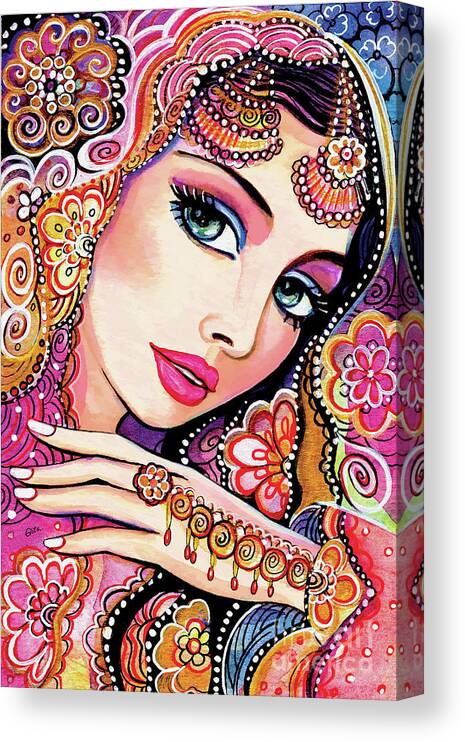 Indian Woman Canvas Print featuring the painting Kumari by Eva Campbell