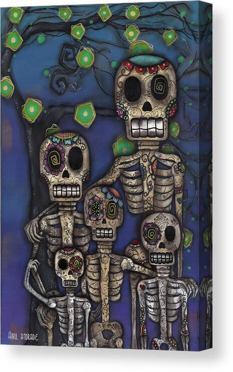 Day Of The Dead Canvas Print featuring the photograph La Familia by Abril Andrade