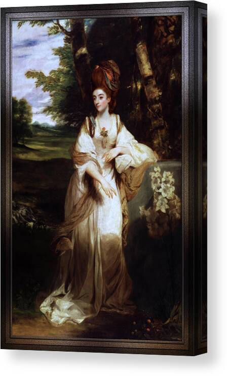 Lady Bampfylde Canvas Print featuring the painting Lady Bampfylde by Joshua Reynolds by Rolando Burbon
