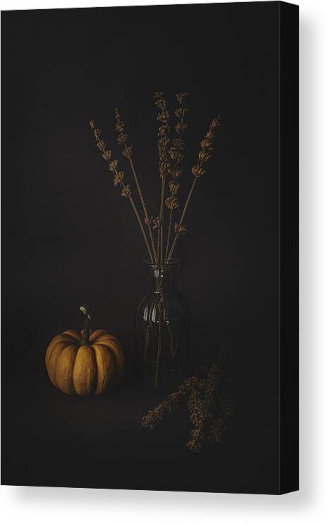 Pumpkin Canvas Print featuring the photograph Lavenders And The Pumpkin by iek K?ral