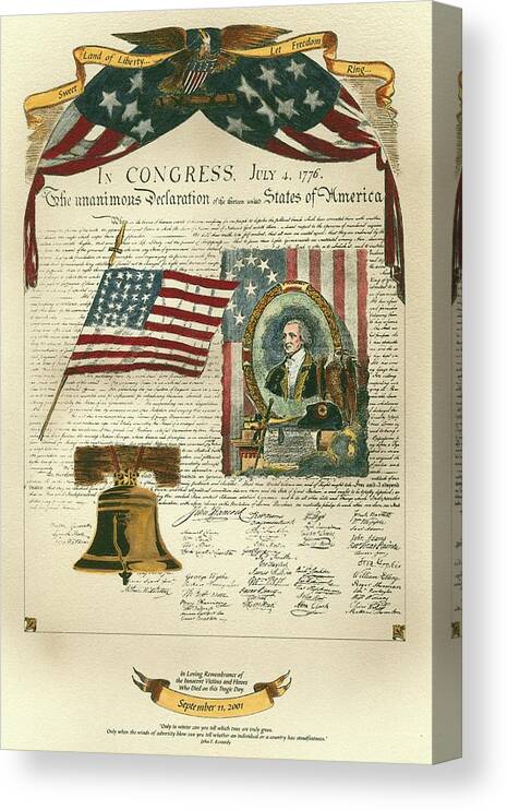 Maps & Historical Canvas Print featuring the painting Let Freedom Ring II by D. Bookman