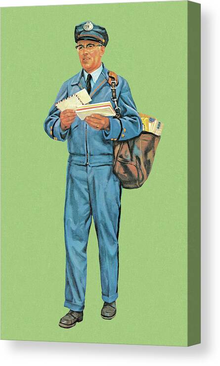 Accessories Canvas Print featuring the drawing Letter Carrier by CSA Images