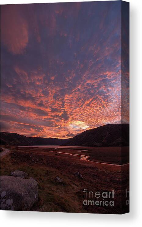 Sunset Canvas Print featuring the photograph Loch Muick Sunset by SJ Elliott Photography