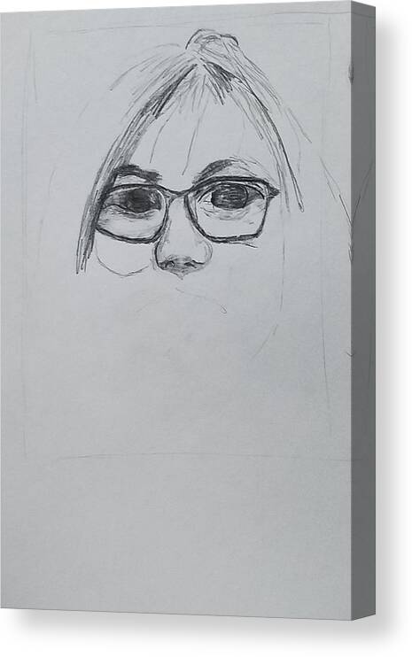  Canvas Print featuring the drawing Madison.   UNFINISHED by Jimmy Chuck Smith