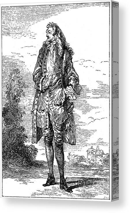 Engraving Canvas Print featuring the drawing Man In French Costume, 1885.artist by Print Collector