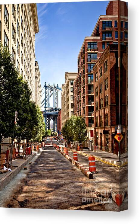 Big Canvas Print featuring the photograph Manhattan Bridgeview From Washington by Andrey Bayda