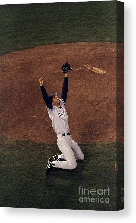 Following Canvas Print featuring the photograph Mariano Rivera by Vincent Laforet