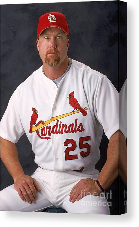 Media Day Canvas Print featuring the photograph Mark Mcgwire 25 by Matthew Stockman