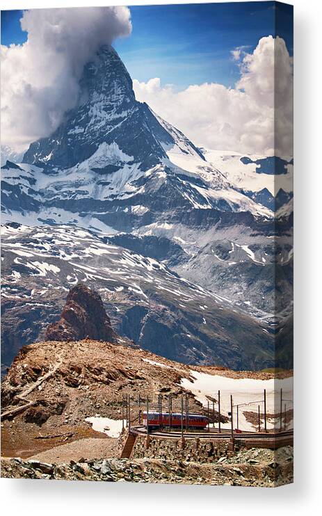 Scenics Canvas Print featuring the photograph Matterhorn Alpine Adventure Railway by Paul Biris