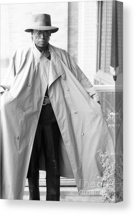 1980-1989 Canvas Print featuring the photograph Miles Davis At Home by The Estate Of David Gahr