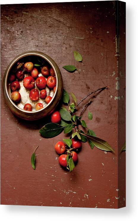 Healthy Eating Canvas Print featuring the photograph Mini Apples by Adél Békefi
