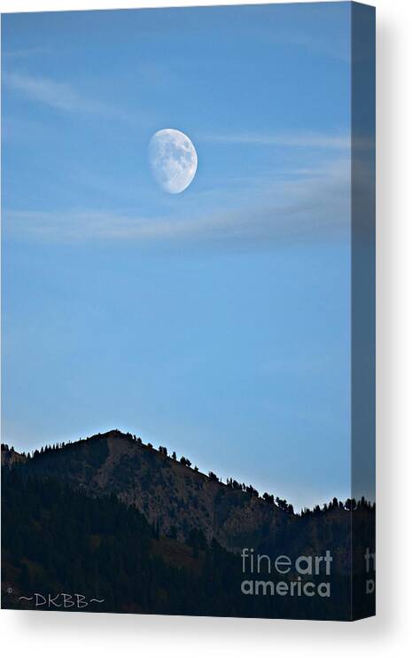 Moon Canvas Print featuring the photograph Moon Over the Mountains by Dorrene BrownButterfield
