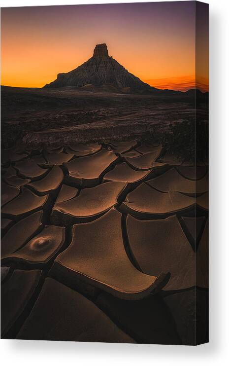 Factory Canvas Print featuring the photograph Morning Factory Butte by Lydia Jacobs