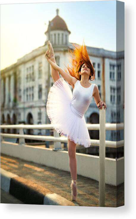 Ballerina Canvas Print featuring the photograph Morning Routine by David Hendrawan