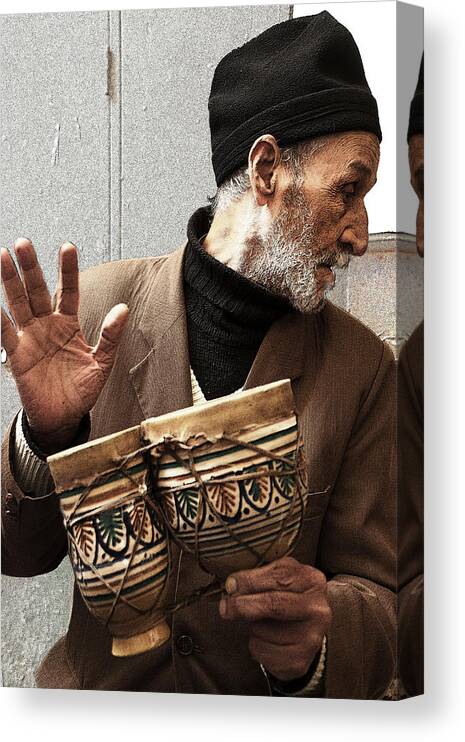 Drummer Canvas Print featuring the photograph Moroccan Drummer by Jessica Levant