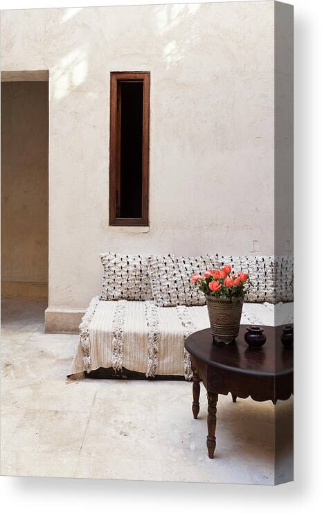 Estock Canvas Print featuring the digital art Morocco, Marrakech, Riad El Fenn Hotel by Lisa Linder