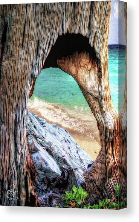 Mountains Canvas Print featuring the digital art Nature's Window by Pennie McCracken