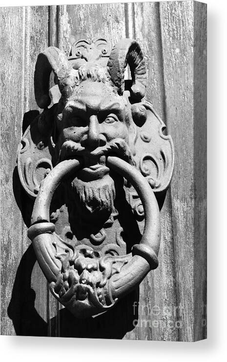 Door Canvas Print featuring the photograph New Orleans French Quarter Door Knocker by Susan Carella