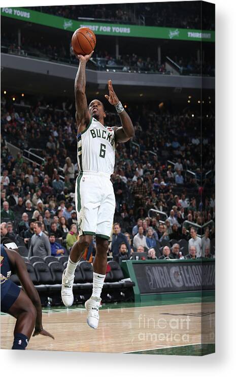 Nba Pro Basketball Canvas Print featuring the photograph New Orleans Pelicans V Milwaukee Bucks by Gary Dineen