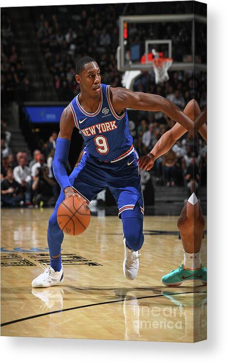 Rj Barrett Canvas Print featuring the photograph New York Knicks V San Antonio Spurs by Garrett Ellwood