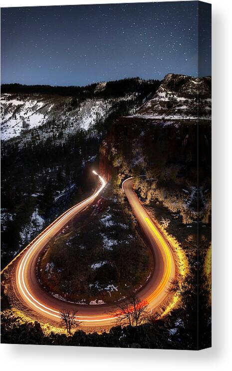 Night Canvas Print featuring the photograph Night at Rowena Crest by Cat Connor